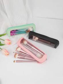 便携式防水PU化妆包，透明旅行化妆包带拉链，便携式洗漱收纳袋，旅行洗漱包，透明化妆包，返校用品 - 彩色 - 查看 2