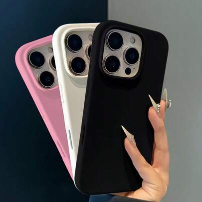 3pcs/Set Premium Soft-Touch Ultra-Thin TPU Soft Case, Luxury Minimalist Matte Protective Cover With Curved Edges, Compatible With IPhone 17/16 Pro 16/15/14/13/12/11 Pro Max, Anti-Fall And Shock-Proof