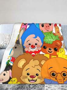 1Pc Plim Plim Blanket Anime Lovers Gift Idea - Luxuriously Soft Flannel Blanket For Couch, Camping & Travel Adventures - màu đen - Xem 5