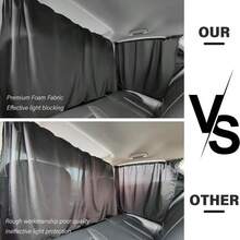 Car Privacy Curtains Set Car Air Conditioning Divider Curtain For Front And Rear Seats & Side Windows UV Protection Sun Shade Isolation Privacy Curtain Car Divider Curtain - Black - View 7