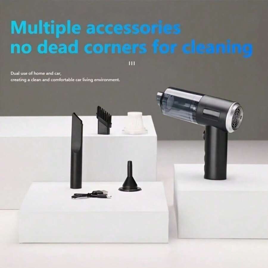 1 pièce Aspirateur de voiture sans fil à haute aspiration, léger et portable - idéal pour le nettoyage de la maison et de la voiture, aspirateur à main double usage voiture et maison avec batterie intégrée, convient à plusieurs surfaces pour les poils d'animaux de compagnie et les sols durs