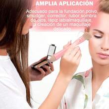 Viaje rochas para maquillaje, Brochas de Viaje, 4 en 1 Juego de brochas de maquillaje, brocha para base de doble punta para base, corrector, cejas, sombra de ojo, con 2 esponjas cosméticas - rosa - Ver 6