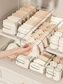 Hộp đựng đồ dùng văn phòng trong suốt (8 chiếc/4 chiếc/2 chiếc/1 chiếc), hộp đựng đồ lót, áo ngực, tất, mỹ phẩm, vỏ điện thoại, hộp đựng đồ nhà bếp, tủ lạnh, hộp đựng đồ trong ngăn kéo, hộp đựng đồ dùng phòng tắm, hộp nhựa sắp xếp đồ đạc gọn gàng. - Trong sáng - Xem 4