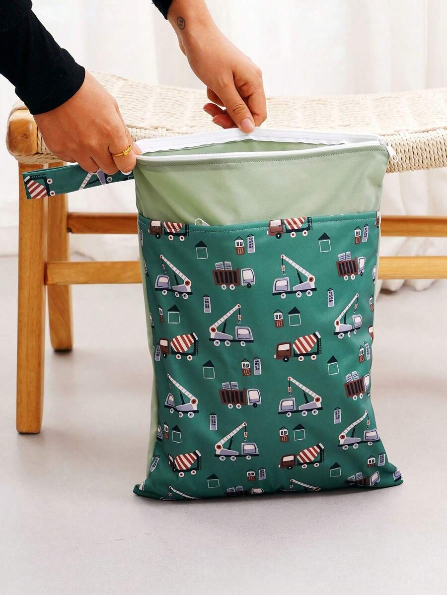 1 Túi đựng đồ khô ướt chống thấm nước có thể giặt được, dùng để đựng tã khi đi du lịch, xe đẩy, nhà trẻ, tã trẻ em, tập yoga, bãi biển, hồ bơi, đồ bơi ướt cho trẻ mới biết đi - Nhiều màu - Xem 1