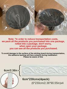 1件装3D立体自粘踢脚线 - 欧式风格，通用防水易安装家居装饰墙饰条，适用于房间翻新和DIY | 2026年情人节和新年装饰 | 复活节和圣诞节的完美节日家居装修礼物 - 白色 - 查看 19