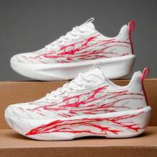 Blitz- und Sternenhimmel Design Herren Sportlaufschuhe, Damen Trainingsschuhe in Große Größen - Rot - Übersicht 4