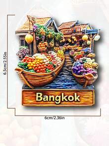 1pc Thailand & Vietnam 3D Fridge Magnet, Travel Souvenir Home Decor Refrigerator Magnet - Multicolor - View 3