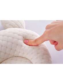 Almohada en forma de U para bebé, almohada de cuña de cuna redonda suave con funda de almohada extraíble y lavable, almohada de alimentación, ayuda a aliviar el reflujo del sueño del bebé. - Beis - Ver 5