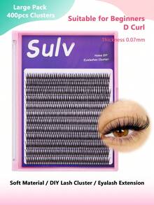 Sulv 400pcs Fish Tail Lash Clusters D Curl Natural Lashes 8mm,10mm,12mm,14mm,16mm To Choose Eyelash Clusters False Lashes - Black - View 1