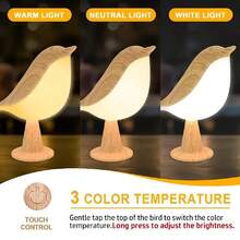 ضوء ليلي للطيور قابل للشحن عبر USB، بتحكم لمسي وإضاءة قابلة للتعديل، 3 أوضاع، مثالي لديكور غرفة النوم وهدايا المناسبات