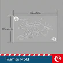 1个透明亚克力提拉米苏图案模板，可个性化定制提拉米苏蛋糕图案，创意蛋糕模具，镂空祝福语设计模板，操作简便，图案清晰，可重复使用，适用于婚礼场地装饰、生日、蛋糕烘焙装饰、情人节及派对氛围装饰。 - 彩色 - 查看 22