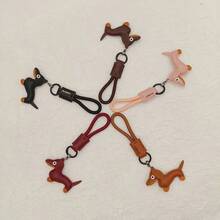 Pingente de couro de Dachshund, enfeite para bolsa de Dachshund, chaveiro de Dachshund, decoração para mochila, acessório de mochila de animal, pingente de desenho animado, acessório para cachorro, pingente fofo, enfeite para mochila, chaveiro de Dachshund, chaveiro da moda, chaveiro de desenho animado, chaveiro de animal