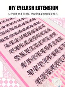 100pcs Natural Anime Self-Adhesive Lash Collection - Glue-Free Lightweight & Fluffy Faux Mink Design With Eye-Enlarging Charm, Adorable & Beginner-Friendly For Cosplay, Daily Kawaii Looks And Special Occasions Daily Wear, Christmas, Dates & Party - C - View 3