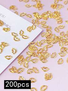 200 chiếc phụ kiện trang trí móng tay chủ đề Ngày Valentine, hình môi kim loại, họa tiết môi in, tự làm, phụ kiện móng tay phong cách Y2K, sản phẩm móng tay phong cách Punk, phụ kiện trang trí móng, thích hợp cho việc tạo kiểu móng, tiệm làm móng và các cửa hàng bán dụng cụ làm móng. - Nhiều màu - Xem 4