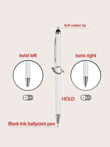 2 Universal Touchscreen Stylus, 2-In-1 Stylist Pen, IPad And All Touchscreen Devices: Tablet, Android, Laptop, Computer [Set] - Black, Rose Gold, White, Compatible With IPhone - Multicolor - View 9