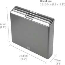Joseph Joseph Folio 4-Piece Colour Coded Cutting Board Set, Slimline Case For Organized Kitchen Storage, Graphite - MàuA - Xem 2
