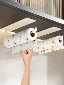 2 Packs/1-Pack Bathroom Tissue Holder, Toilet Paper Holder, Toilet Paper Box, Toilet Paper Box Storage Rack, Roll Paper Holder, Bathroom Storage Rack. No Drilling Required. Also Suitable For Towels, Kitchen Cling Film, And Clothes Rack Storage. - Multicolor - View 3
