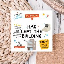 Funny Retirement Card, Congrats New Job, Left The Building, Funny Card For Colleague, Funny Office Retirement Greeting - Multicolor - View 5