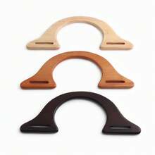 2 pièces Poignées de sac en bois en forme de U, poignées remplaçables décoratives en forme d'arche pour sac tressé/sac bandoulière, accessoires de portefeuille DIY - Multicolore - Voir 8