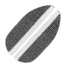 2 piezas Viseras de lluvia para espejos retrovisores con incrustaciones de rhinestone | Protector de lluvia universal ensanchado y ampliado, accesorio decorativo de lujo para automóviles.