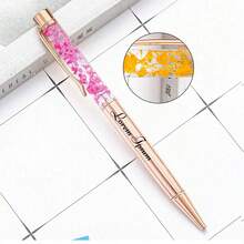 Bolígrafos de lujo con tacto suave personalizados, bolsas negras para bolígrafos, bolígrafos con flores secas rellenas de aceite, bolígrafos con flores - Herramientas de escritura personalizadas, regalos perfectos, regalos de aniversario, regalos de cumpleaños, regalos de temporada de graduación, útiles escolares, escuelas, maestros, oficinas, niños y niñas, para regalos