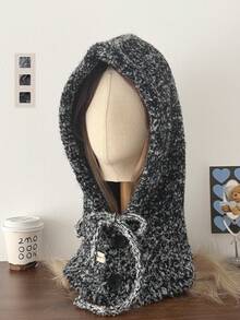 1pc Winter Scoodie Balaclava - Knitted Scarf & Hood Combined, Warm Ear Protection, Fashionable Mixed Color, High-Quality Wool Blend, Suitable For Autumn/Winter - Multicolor - View 14