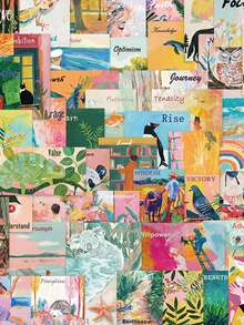 50张创意水彩艺术海报贴纸，透明防水，可用于装饰手机壳、笔记本电脑、吉他、杯子、文具盒等，DIY贴纸，剪贴簿用品 - 彩色 - 查看 1