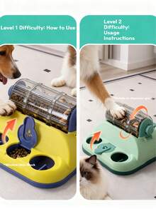 1个旋转式零食隐藏慢食喂食器 - 狗狗猫咪自娱自乐益智玩具，缓解无聊 - 1公升 - 查看 5