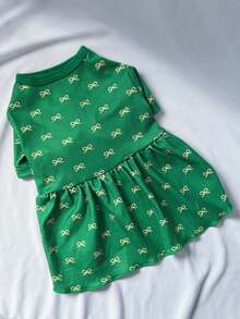 1 chiếc váy nhung mỏng hình trái tim mới năm 2025, váy Giáng sinh phong cách Ins, váy liền thân cho thú cưng, váy công chúa dễ thương cho chó Teddy, Poodle, Bichon Frise cỡ nhỏ/trung bình, trang phục ngày lễ, váy dự tiệc, thời trang, bộ đồ đôi cho chị em - màu xanh lá - Xem 7