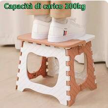 带把手的可折叠塑料凳，轻便易携，适用于浴室、花园、烧烤、幼儿园等各种场合。也可用于花园、壁炉旁、房间装饰，并可与折叠桌和帐篷搭配使用。 - 彩色 - 查看 3