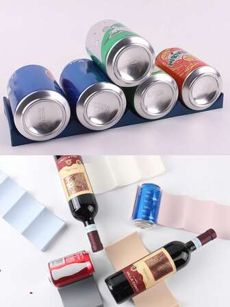 四格创意台面酒架，家用饮料收纳架，节省空间的冰箱整理架，便携式可堆叠葡萄酒和汽水瓶架。