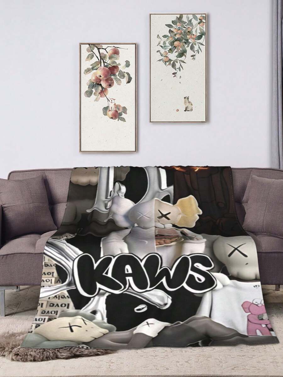 Kawss Kawaii Kaw Blanket Flannel Blanket, Super Comfortable Winter Warm Blanket Summer Air Conditioning Blanket, Soft And Light Bed Sofa Decoration, Not Easy To Shed, Machine Washable - màu đen - Xem 1