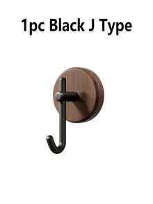 2pcs Walnut Wood Wall Mounted Hooks With Adhesive, Single-Sided Wall Hanging, No Drilling Required For Hanging Clothes, Towels, Bedroom Wall Decor, Coat Rack, Hooks, Back To School, Storage Organizer, Key Rack, Wall Mounted Key Hooks, Kitchen Accessories - Multicolor - View 9