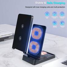 Z4-2 Vertical Foldable 15W Fast Wireless Charger, ABS Plastic Material, Compatible With IPhone 17/16/15/14/13/12/11 Pro Max/XR/XS Max/8 Plus, Galaxy S25/S24/S23/S22/S21/S20, Mate 70/60 Pro/50/40 Series - Multicolor - View 6