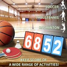 1PC Digital Portable Table Top Flip Scoreboard For Basketball Soccer Badminton Volleyball Outdoor Sports Multi-Functional Coaches Sports Competition Score Keeper