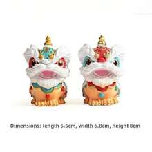 Decoración deé de resina premium que de color para mascota deé, decoración de mesa deé, león chino de, artesanía de resina para despertar, decoración del hogar - B - Ver 8