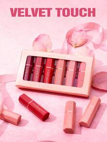 HANDAIYAN 6pcs Matte Velvet Lipstick Set, Natural Long-Lasting Color, Suitable For Outdoor Travel, Parties, Halloween, Christmas, Autumn/Winter, 3.5g*6pcs, Face Makeup, Cosmetics For Women, Ideal For Y2K Fashion, Birthday/Valentine's Day/Mother's Day Gift, Essential For Celebration Parties, Best Color Selection - 彩色 - 查看 6