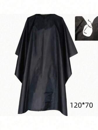黑色系带围裙一件，成人理发披肩，理发师工作服，尺寸 120*70cm，春季涤纶材质