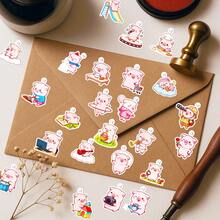 50pcs Pink Piggy, Self-Adhesive, Reusable, Irregular Shape, Suitable For Scrapbooks, Laptops, Cars, Water Bottles, Mobile Phones - Mixed Colors, Compatible With Plastic Surfaces, Perfect Gift - Multicolor - View 4