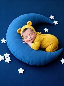 Newborn Moon Pillow, Baby Photography Props For Milestone Shoots, Infant Moon Pillow Cushion, Professional Newborn Photography Props/Baby Bed Soothing Mat - 彩色 - 查看 12