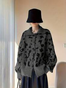 Women Cardigans - Dark Grey - View 4