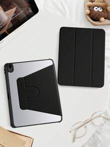 1 Ốp lưng bảo vệ Acrylic màu đen xoay 3 chiều, tương thích với iPad Mini6/Mini7/Air/Air2/9.7/10.2/10.5/Air4/Air5/10.9/Pro 11"/Air11(M2)2024/Thế hệ thứ 10/12.9"/iPad Air 13(M3 2025)/iPad Air 11 inch (M3) 2025/iPad (A16) 11 inch thế hệ thứ 11 2025, Khe cắm bút chì tích hợp, Chân đế điều chỉnh 360°, Tự động ngủ/thức từ tính, Thiết kế tối giản/cổ điển/doanh nhân - màu đen - Xem 4