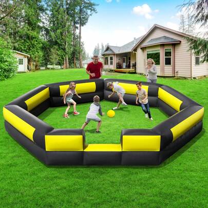 Inflatable Gaga Ball Pit, Portable Gaga Ball Pit For Indoor Outdoor Game, Backyard, Park, School, Camp, Home | Gaga Pit With Built-In Blower, Gaga Ball, Carry Bag, Sandbags