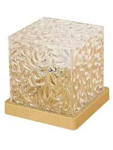 1pc Square Bedroom Night Light, Trending Colorful Water Wave Atmosphere Lamp, Bedroom Bedside Crystal Lamp, Romantic Atmosphere Crystal Lamp, Decorative Bedroom Bedside Night Light - Multi-color light - View 3