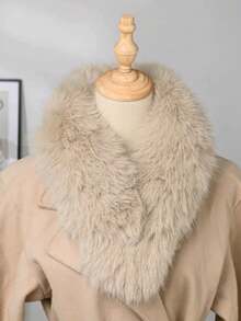 1 szt. Jednokolorowy, puszysty, zimowy szalik ocieplający szyję dla kobiet, gruby i ciepły, idealny na sukienkę