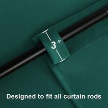 Christmas Blackout Curtains 84 Inches Long 2 Panels, Thermal Insulated Window Treatment Sewn With Tiebacks, Back Tab & Rod Pocket Emerald Green Draperies For Living Room Bedroom, 52inch Wide,52inchWx84inchL(Packof2),EmeraldGreen - 翡翠綠 - 查看 4