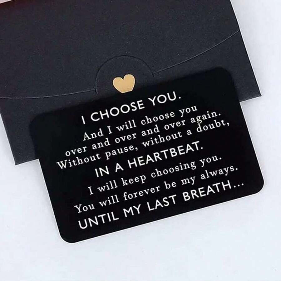 Unique I Choose You Wallet Insert Card - Perfect Christmas Or Anniversary Gift For Men! Christmas Gifts For Men Valentines Day Card Valentine Gifts For Husband I Choose You Groom's Gifts Romantic Gifts For Him - Black - View 1