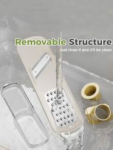 1件装三合一多功能蒜蓉研磨器，迷你切片器，可研磨、切片和切丝，带收纳盒 - 彩色 - 查看 5