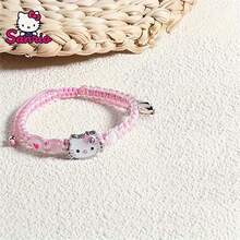 Sanrio Hello Kitty Woven Adjustable Bracelet, Fashion, Elegant, Minimalist, Multifunctional Sports Bracelet, Gift For Love, Friends Or Couples, Hand Accessory, Creative Design - Pink - View 10