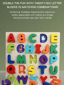 Rompecabezas de letras y números de madera estilo Montessori para niños pequeños de 3 a 6 años, con letras del alfabeto ABC coloridas y números del 1 al 20, formas de animales para hacer coincidir, juguetes educativos de aprendizaje, juegos de rompecabezas de madera para desarrollar habilidades motoras finas, juguetes para preescolar, juegos de ABC, juguetes de viaje, regalos de cumpleaños y Navidad